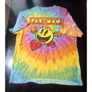 PAC-MAN by Bandai Namco C-Life Group Large Tie Dye Rainbow T-Shirt Mens